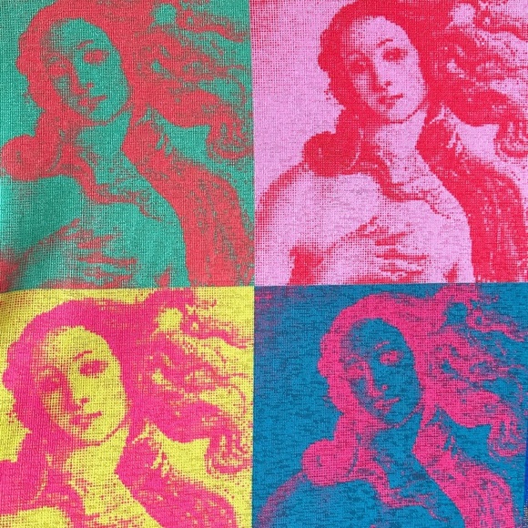 NASTY GAL Kitsch Postcard Mesh Cropped Top, Multicolored, Size 14, NWT - Picture 13 of 16